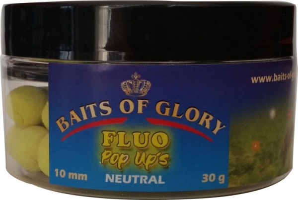 Baits of Glory - FLUO POP UPS, GELB - NEUTRAL, 30G, 10MM