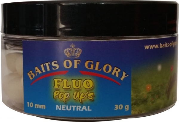 Baits of Glory - FLUO POP UPS, WEISS - NEUTRAL, 30G, 10MM